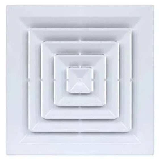 Difusor de ar quadrado em alumínio 250 × 250 mm