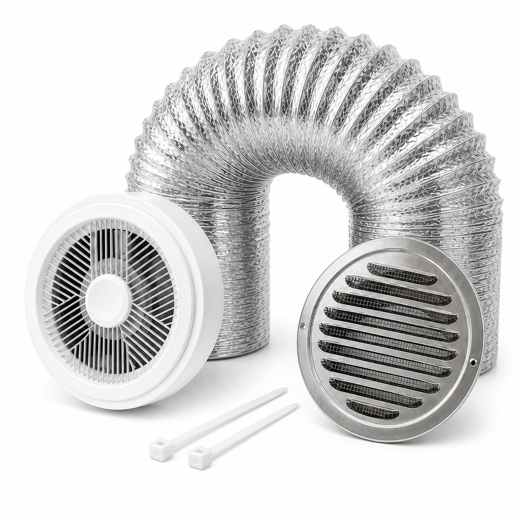 Kit de Exaustão Redondo 150 mm — capa fundo branco — Inox