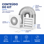 Kit de Exaustão Quadrado 150 mm — conteúdo do kit