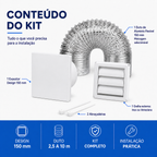 Kit de Exaustão Design 150 mm — conteúdo do kit — abraçadeiras de nylon