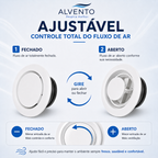 Difusor de Ar Redondo em ABS 100 mm — Branco