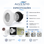 Difusor de Ar Redondo em ABS com Grelha Frontal 100 mm — Branco