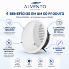 Difusor de Ar Redondo em ABS com Grelha Frontal 150 mm — Branco