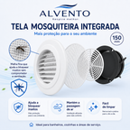 Difusor de Ar Redondo em ABS com Grelha Frontal 150 mm — Branco