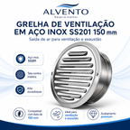 Grelha de Ventilação em Aço Inox SS201 150 mm (6 pol.)