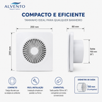 Exaustor de Banheiro Quadrado 150 mm — Bivolt