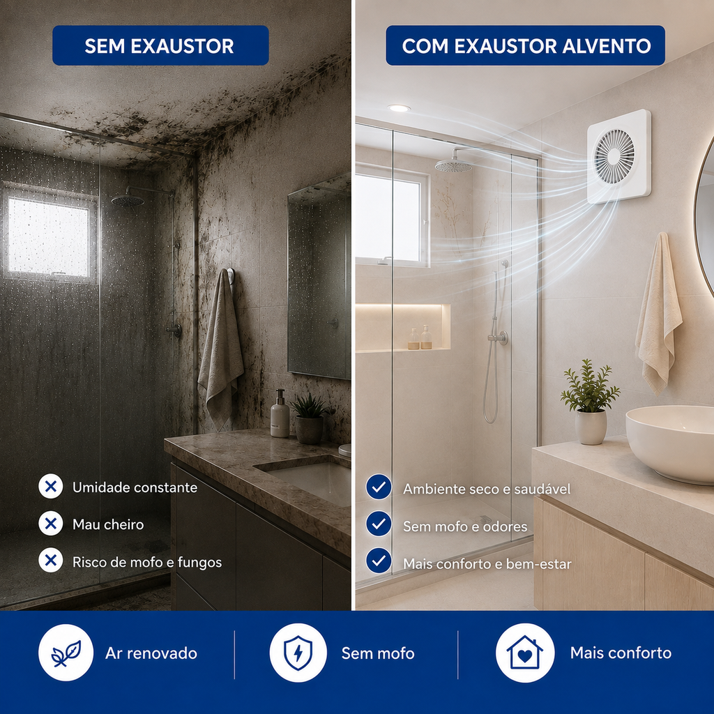 Exaustor de Banheiro Quadrado 100 mm — Bivolt