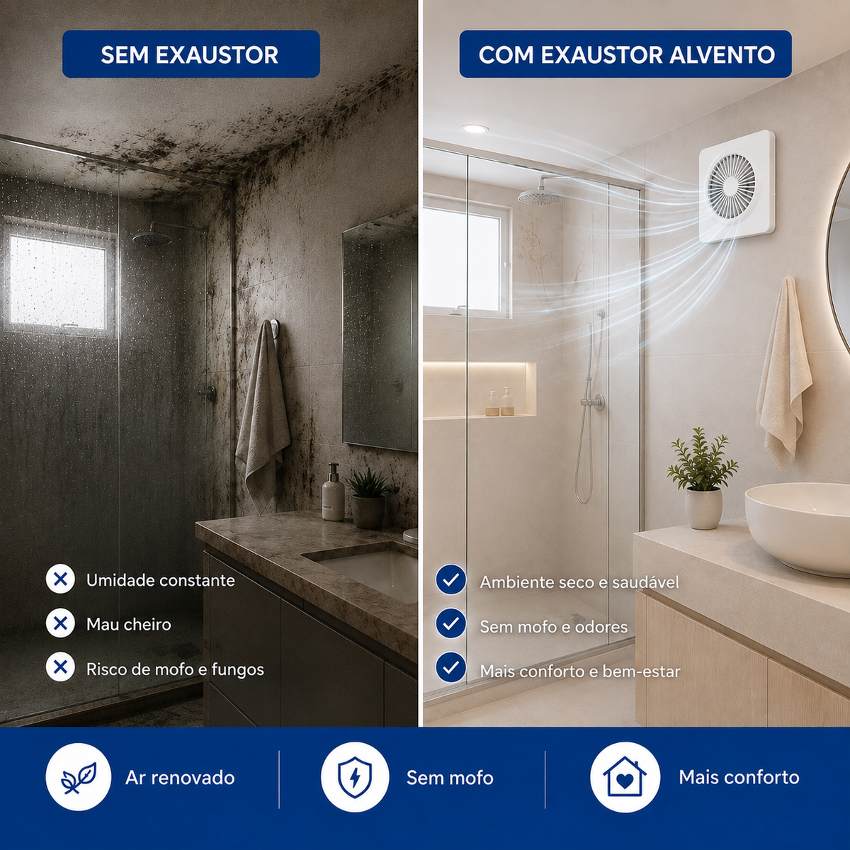 Exaustor de Banheiro Quadrado 100 mm — Bivolt