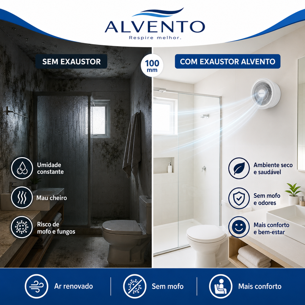 Exaustor de Banheiro Redondo 100 mm — Bivolt