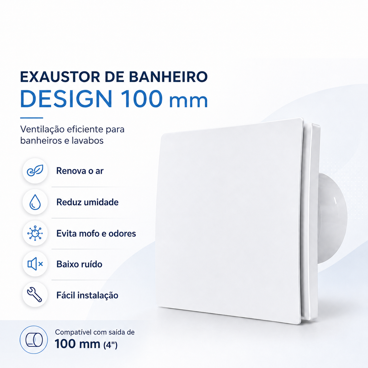 Exaustor de Banheiro Design 100 mm — Bivolt