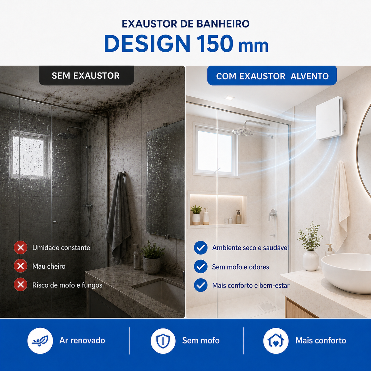 Exaustor de Banheiro Design 150 mm — Bivolt