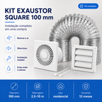 Kit de Exaustão Quadrado 100 mm — visão geral