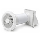 Ventilação de parede com grelha interna, tubo de PVC e terminal externo